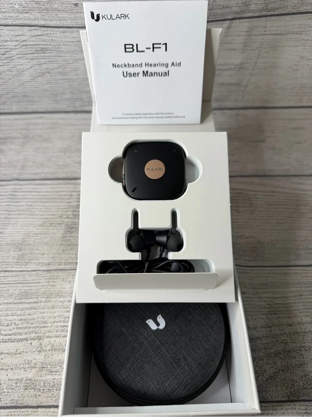 Kulark BL-F1 Neckband AI Clip-On Hearing Aid Bluetooth Rechargeable Brand New